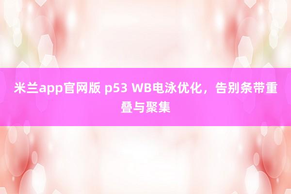 米兰app官网版 p53 WB电泳优化，告别条带重叠与聚集