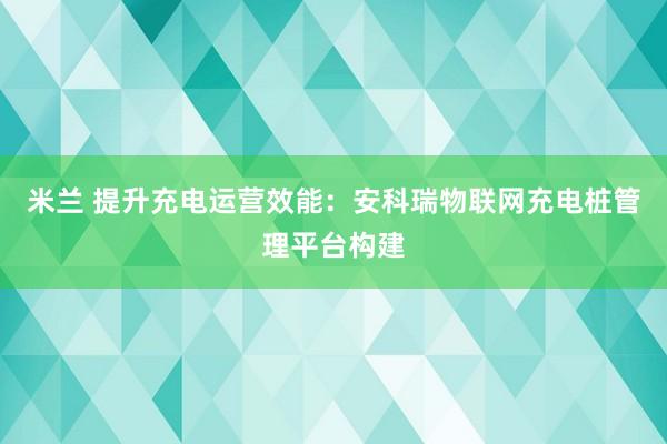 米兰 提升充电运营效能：安科瑞物联网充电桩管理平台构建