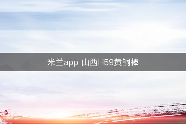米兰app 山西H59黄铜棒