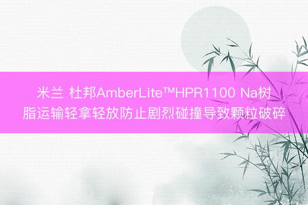 米兰 杜邦AmberLite™HPR1100 Na树脂运输轻拿轻放防止剧烈碰撞导致颗粒破碎