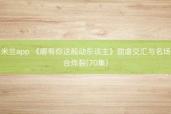 米兰app 《哪有你这般动东谈主》甜虐交汇与名场合炸裂(70集)